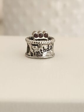 Pandora Birthday Cake Charm Silver with Pink Stones 🎂🩷